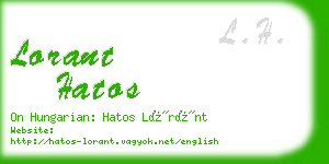 lorant hatos business card